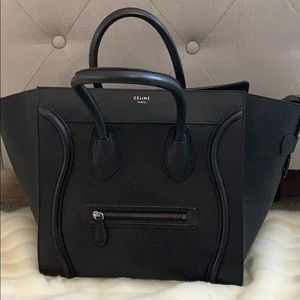 Celine Mini Luggage Handbag in Drummed Calfskin